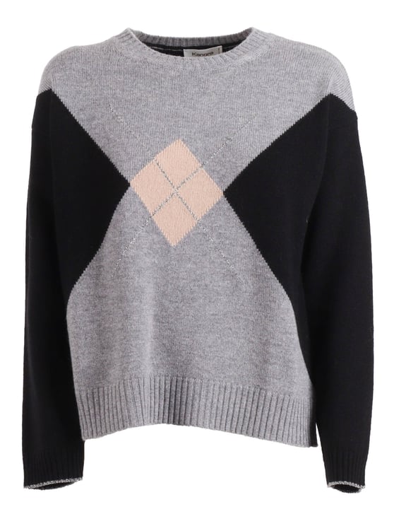 Kangra Geometric Diamond Pattern Wool Sweater