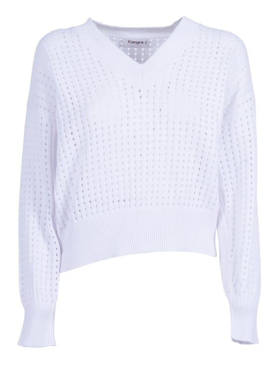 Kangra Long Sleeve Open Knit Pulleneck Sweater