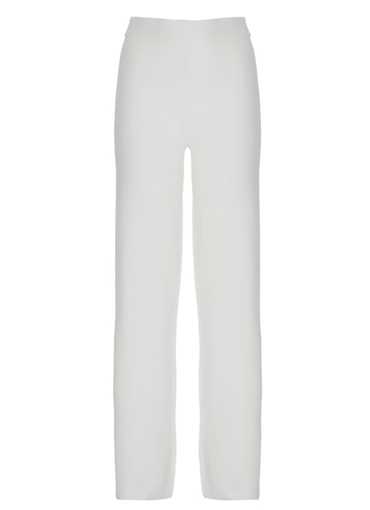 Kangra White Viscose Straight-Leg Pants