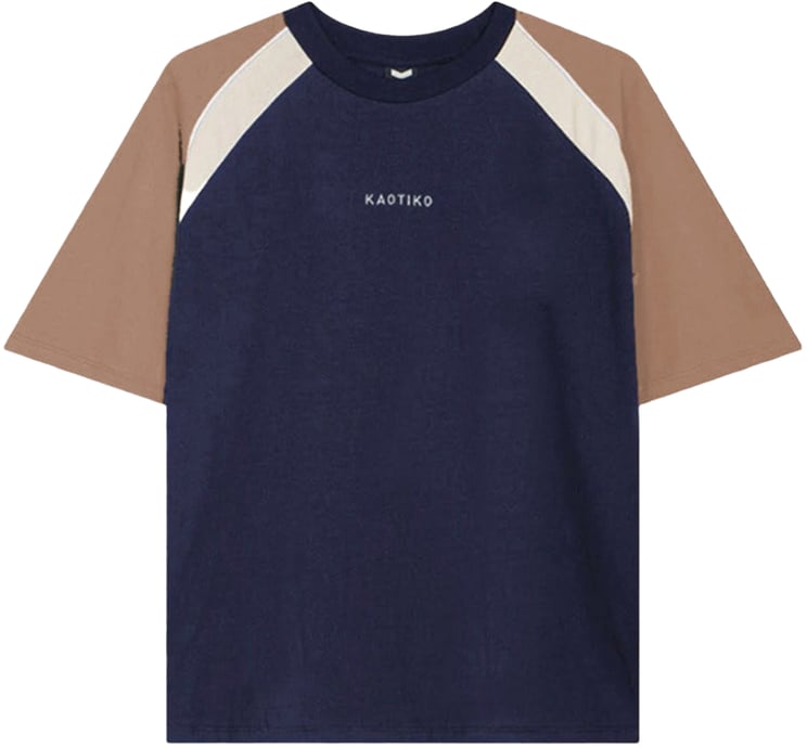 Kaotiko Kaotiko Lennox Cropped T-shirt Navy