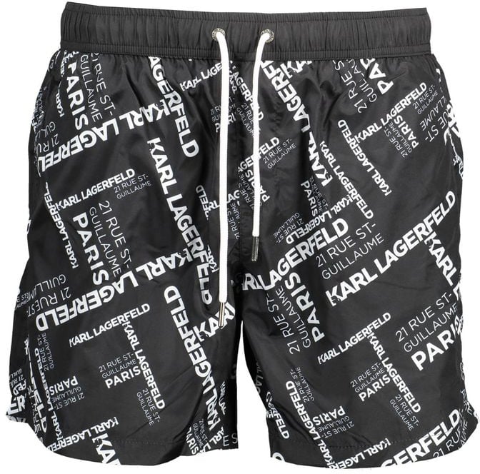 Karl Lagerfeld Karl Lagerfeld Black Polyester Men's Swim Trunk