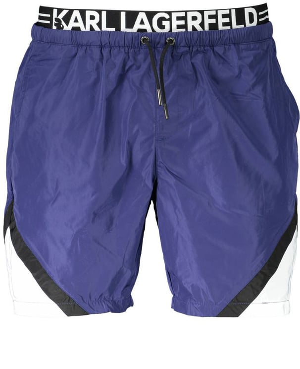 Karl Lagerfeld Karl Lagerfeld Blu Polyester Men's Swim Boxer