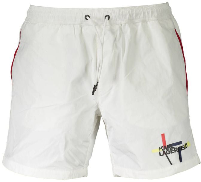 Karl Lagerfeld Karl Lagerfeld White Polyester Men's Swim Boxer