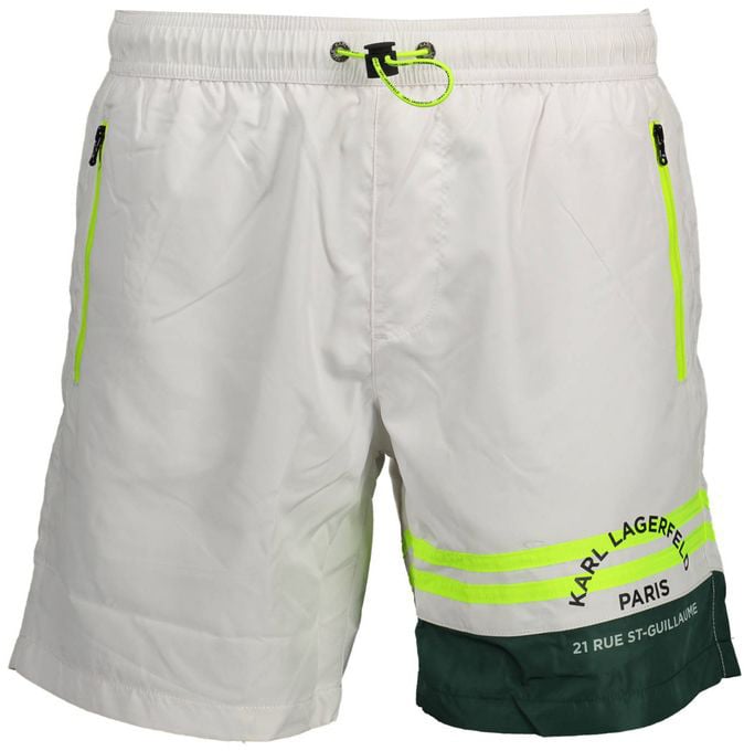 Karl Lagerfeld Karl Lagerfeld White Polyester Men's Swim Boxer