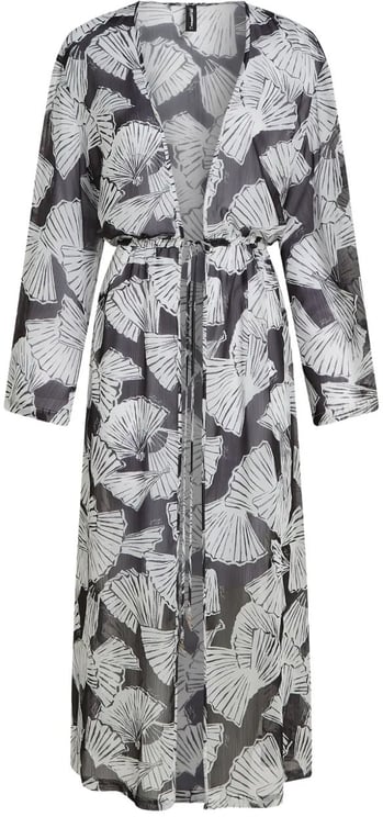 Karl Lagerfeld Mid-Calf Sheer Kaftan with Abstract Print