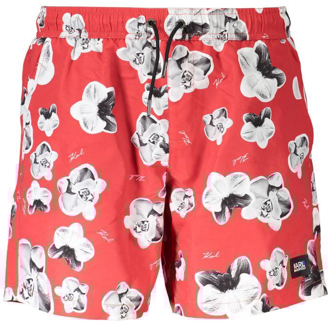 Karl Lagerfeld Karl Lagerfeld Red Polyester Men's Swim Trunk