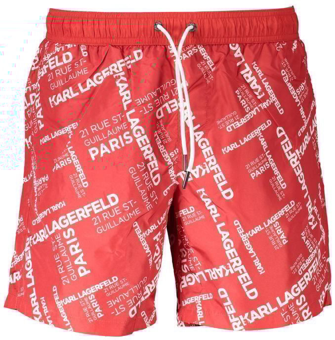 Karl Lagerfeld Karl Lagerfeld Rosso Polyester Men's Swim Boxer