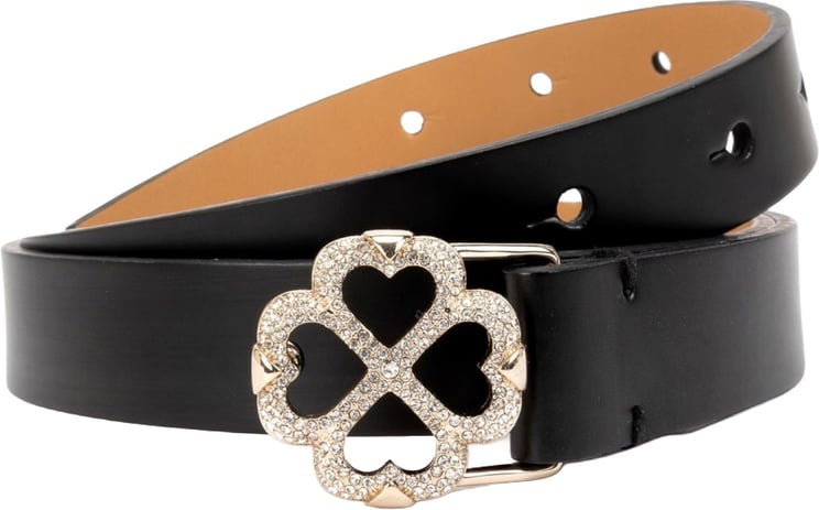 Kate Spade New York Flower Logo Buckle Leather Belt