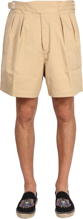 Kenzo Structured Twill Shorts With Adjustable Belt
