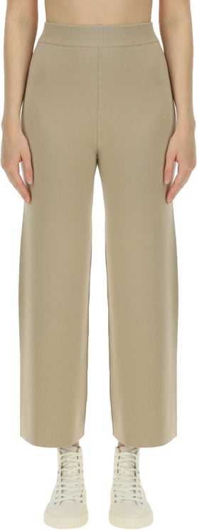 Kenzo Cropped Wool Pants With Wide Leg Design