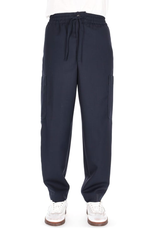 Kenzo Straight Fit Virgin Wool Cargo Trousers