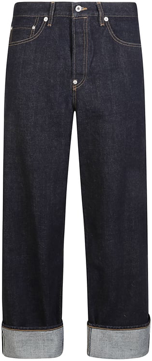 Kenzo Turn Up Wide Fit Jeans Blue