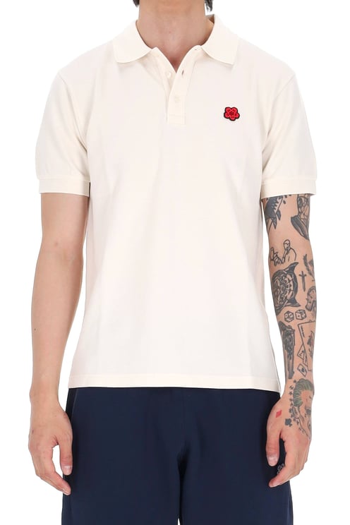 Kenzo Slim Boke Flower Cotton Piquet Polo Shirt
