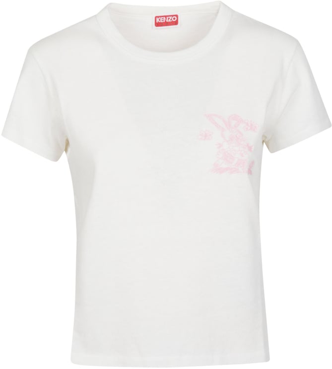 Kenzo Gots Cartoon Outlined Embroidered Classic T-shirt White