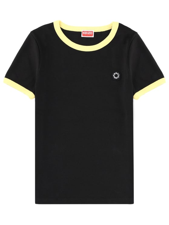 Kenzo Boke Flower 2.0 Yellow Trim Cotton T-Shirt