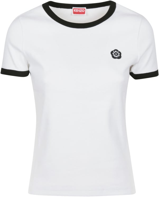 Kenzo Gots Boke Flower 2.0 Embroidered Fitted Rib T-shirt White