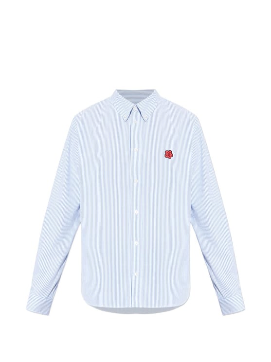 Kenzo Light Blue Vertical Pinstripe Relaxed Shirt