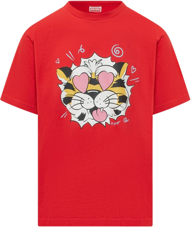 Kenzo T-shirt Oversize con Stampa Tigre