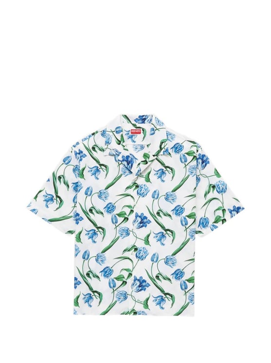 Kenzo Relaxed Fit Floral Pattern Shirt with Classic Collar