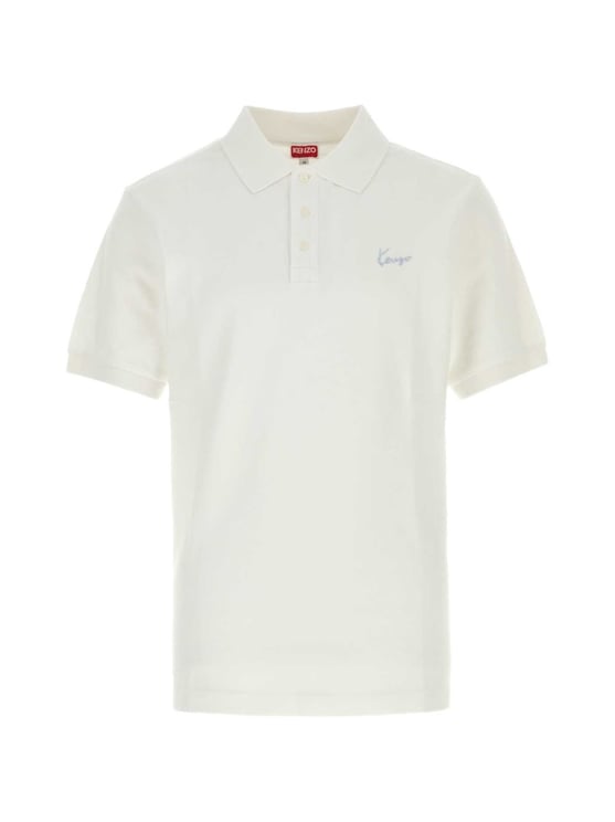 Kenzo White Minimalist Short-Sleeved Polo Shirt