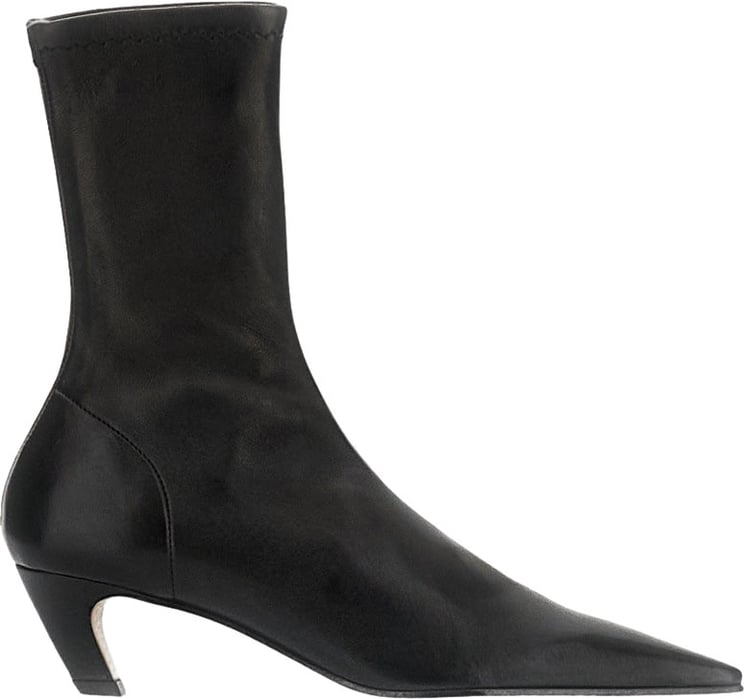Khaite Mid-Calf Black Boots with Pointed Toe