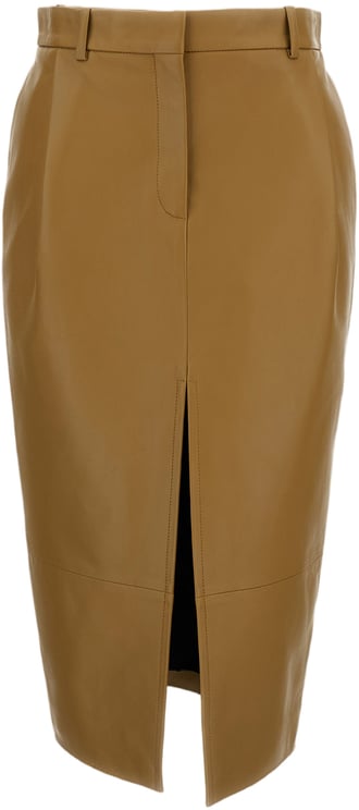 Khaite Anden Leather Skirt