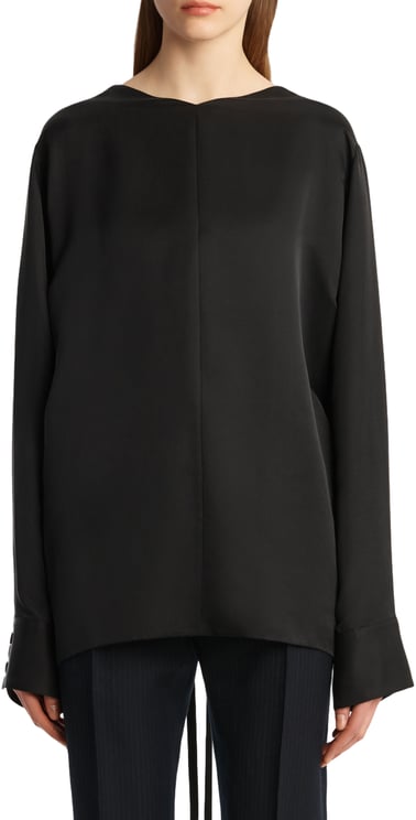 Khaite Long-Sleeved Top With Open Back And Ribbon Ties