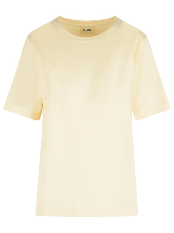 Khaite 'Allen' Cream Silk T-Shirt