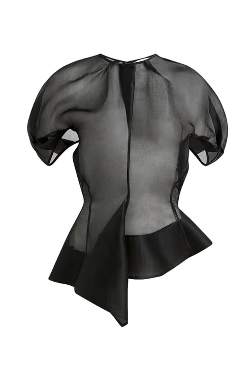 Khaite Rumi Draped Silk Organza Top