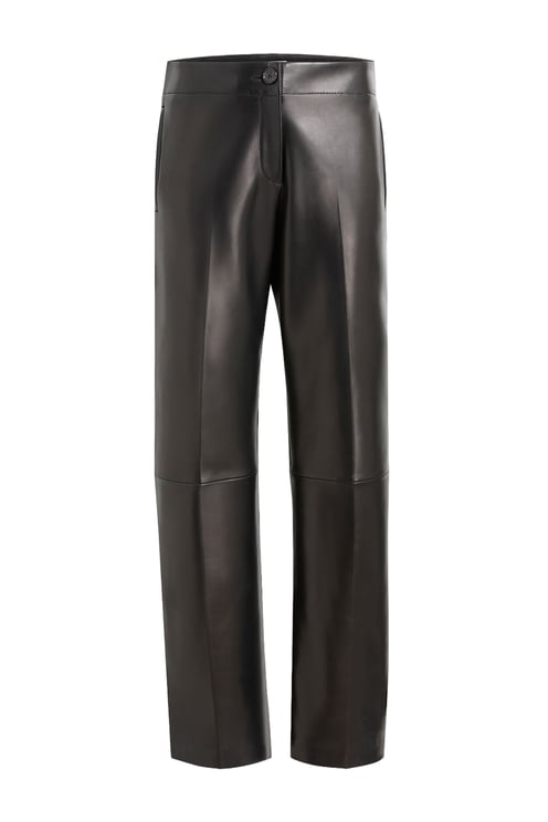 Khaite Mita Low-Rise Plongé Leather Pants