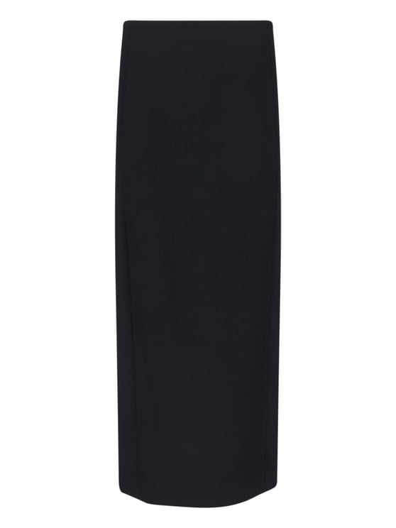 Khaite Black Lyle Side Slit Maxi Skirt