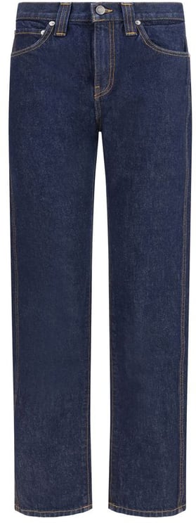 Khaite Khaite Blue Cotton Straight-Leg Jeans