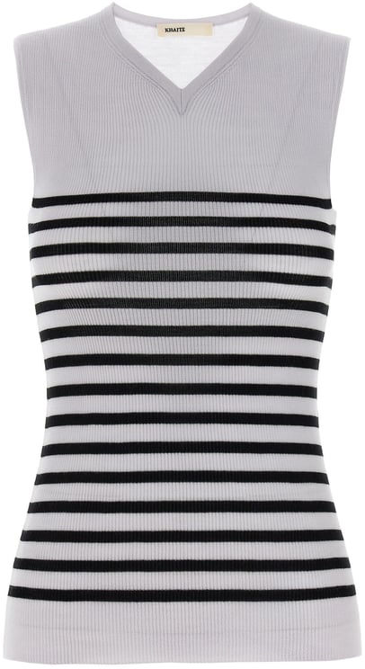 Khaite Khaite Bicolor Wool Sleeveles T-Shirt