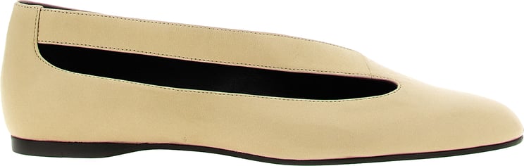 Khaite Khaite Beige Lamb Leather Ballet Flats