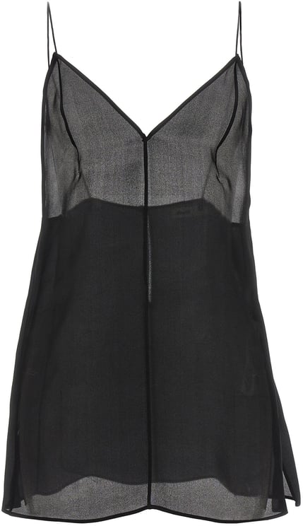 Khaite Khaite Black Silk Tank Tops