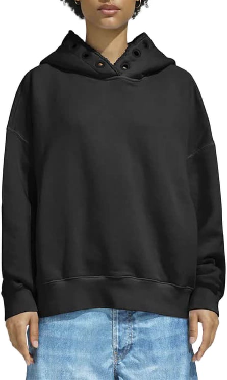 khrisjoy Black Felpa Oversized Dropped Hoodie