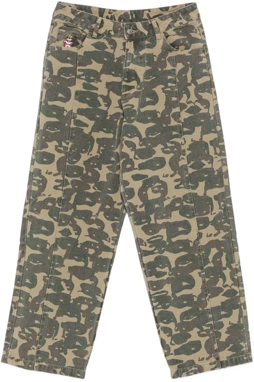 KidSuper Face Camo Wide Leg Jean Dark Green