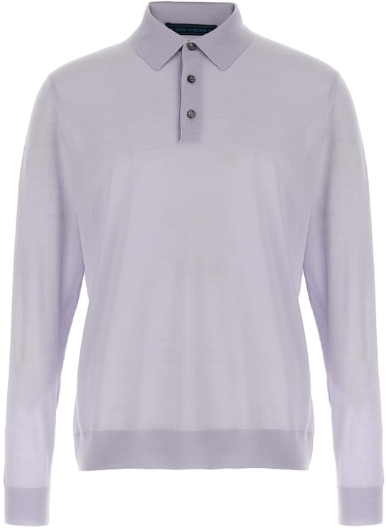 Kiton Kiton Blue Wool Polo Shirt