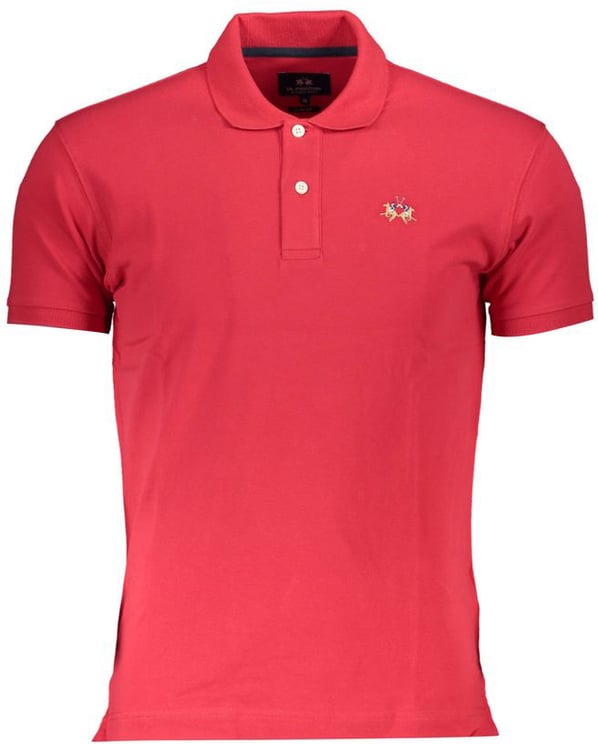 La Martina La Martina Rosso Cotton Men Polo Shirt