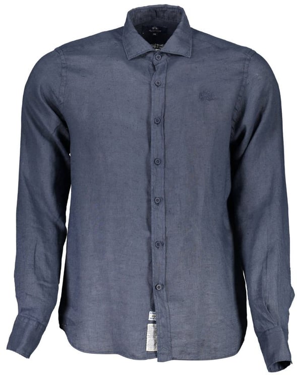 La Martina La Martina Blu Linen Men Shirt