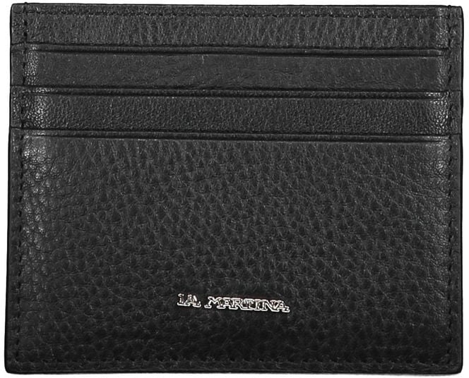 La Martina La Martina Black Leather Men Wallet Holder