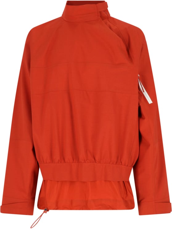 Lacoste Orange Technical Taffeta Popover Logo Jacket