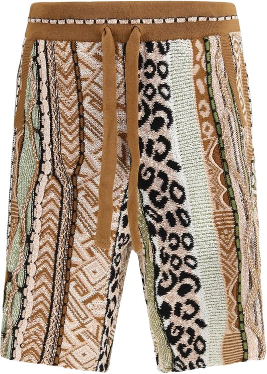 Laneus Laneus Multicolor Cotton Bermuda Shorts