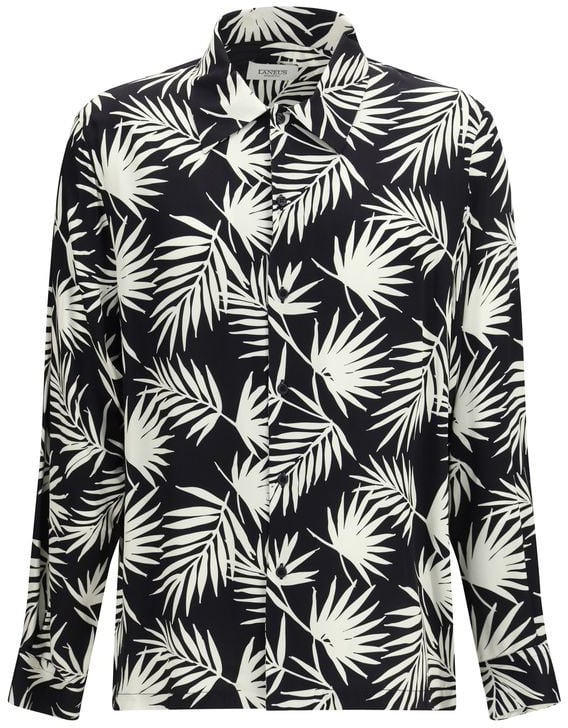 Laneus Laneus Black Viscose Pattern Shirt