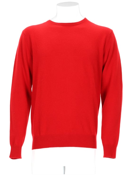 Laneus Crew Neck Sweater with Ribbed Details and Vibrant Hue