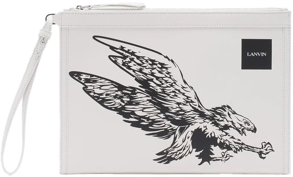 Lanvin Lanvin pouch wallet with print, white