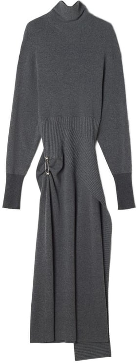 Lanvin Asymmetrical Grey Midi Dress