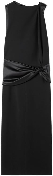 Lanvin Open Back Midi Dress with Satin Detail