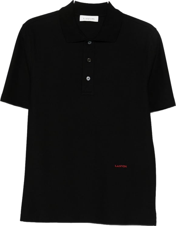 Lanvin Cotton Black Polo Shirt