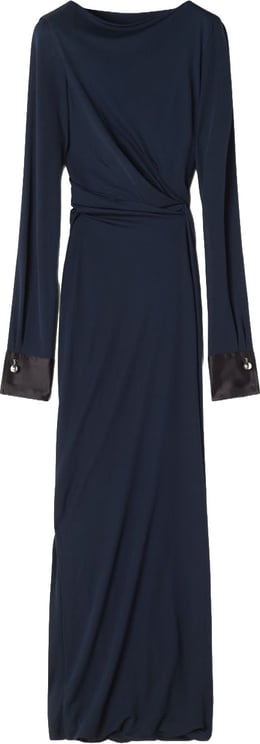 Lanvin Dark Blue Long Sleeve Maxi Dress